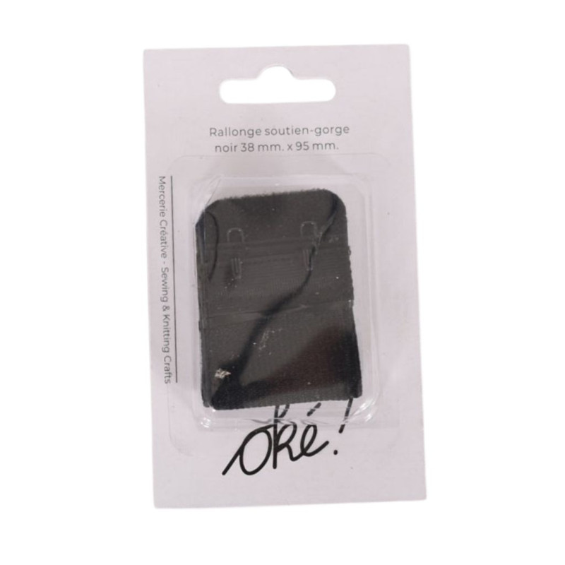SACHET DE 6 / RALLONGE SOUTIEN-GORGE NOIR 30 MM. * 100 MM.